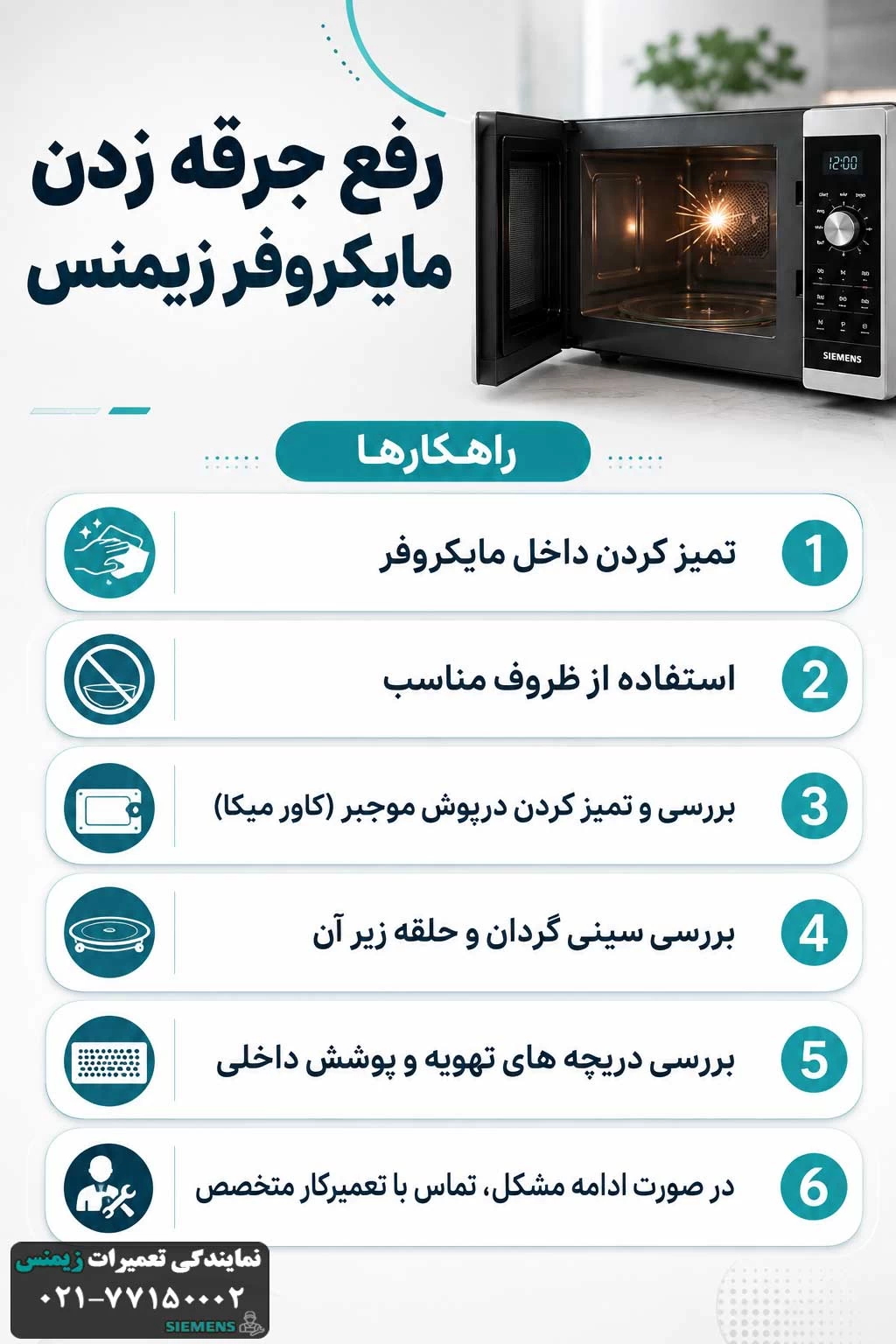 جرقه زدن مایکروفر زیمنس