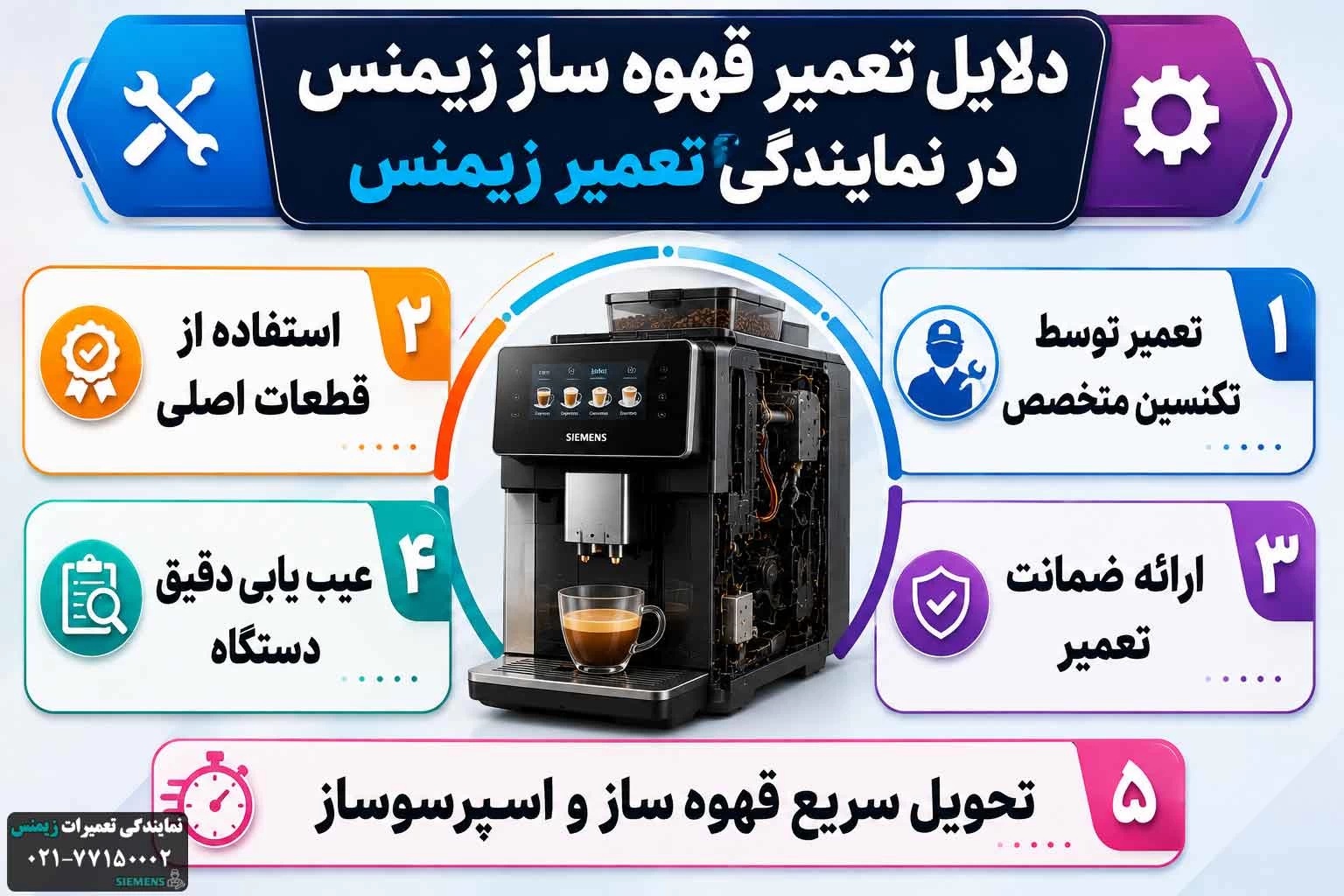 تعمیر قهوه ساز زیمنس در مرکز تخصصی